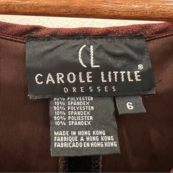Vintage Carole Little Velvet Maxi Dress 6 Small Brown Elegant Sleeveless Sheath - Picture 4 of 9